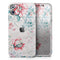 Coral & Blue Grunge Watercolor Floral - Skin-Kit compatible with the Apple iPhone 13, 13 Pro Max, 13 Mini, 13 Pro, iPhone 12, iPhone 11 (All iPhones Available)