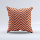 Coral Black Sketch Chevron Ink-Fuzed Decorative Throw Pillow