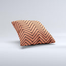 Coral Black Sketch Chevron Ink-Fuzed Decorative Throw Pillow