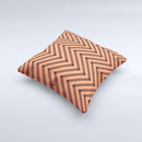 Coral Black Sketch Chevron Ink-Fuzed Decorative Throw Pillow