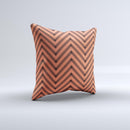 Coral Black Sketch Chevron Ink-Fuzed Decorative Throw Pillow