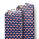 Coral Micro Cloud Swirls Over Navy iPhone 6/6s or 6/6s Plus 2-Piece Hybrid INK-Fuzed Case