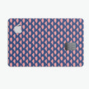 Coral Micro Cloud Swirls Over Navy - Premium Protective Decal Skin-Kit for the Apple Credit Card