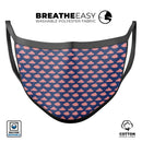 Coral Micro Cloud Swirls Over Navy - Made in USA Mouth Cover Unisex Anti-Dust Cotton Blend Reusable & Washable Face Mask with Adjustable Sizing for Adult or Child