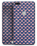 Coral Micro Cloud Swirls Over Navy - Skin-kit for the iPhone 8 or 8 Plus