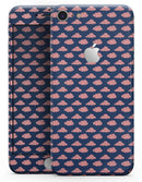 Coral Micro Cloud Swirls Over Navy - Skin-kit for the iPhone 8 or 8 Plus