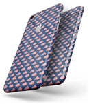Coral Micro Cloud Swirls Over Navy - Skin-kit for the iPhone 8 or 8 Plus