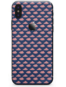 Coral Micro Cloud Swirls Over Navy - iPhone X Skin-Kit
