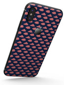 Coral Micro Cloud Swirls Over Navy - iPhone X Skin-Kit