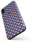Coral Micro Cloud Swirls Over Navy - iPhone X Skin-Kit
