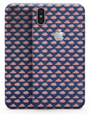 Coral Micro Cloud Swirls Over Navy - iPhone X Skin-Kit