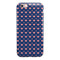 Coral Micro Hearts and Dots Over Navy iPhone 6/6s or 6/6s Plus 2-Piece Hybrid INK-Fuzed Case