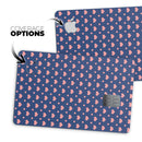 Coral Micro Hearts and Dots Over Navy - Premium Protective Decal Skin-Kit for the Apple Credit Card