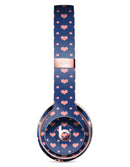 Coral Micro Hearts and Dots Over Navy Full-Body Skin Kit for the Beats by Dre Solo 3 Wireless Headphones