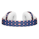 Coral Micro Hearts and Dots Over Navy Full-Body Skin Kit for the Beats by Dre Solo 3 Wireless Headphones
