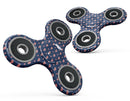 Coral Micro Hearts and Dots Over Navy Full-Body Fidget Spinner Skin-Kit