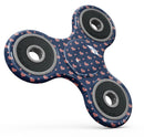 Coral Micro Hearts and Dots Over Navy Full-Body Fidget Spinner Skin-Kit