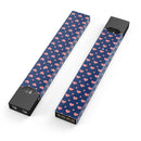 Coral Micro Hearts and Dots Over Navy - Premium Decal Protective Skin-Wrap Sticker compatible with the Juul Labs vaping device