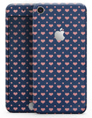 Coral Micro Hearts and Dots Over Navy - Skin-kit for the iPhone 8 or 8 Plus