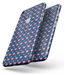 Coral Micro Hearts and Dots Over Navy - Skin-kit for the iPhone 8 or 8 Plus