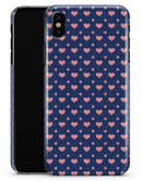 Coral Micro Hearts and Dots Over Navy - iPhone X Clipit Case