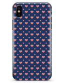 Coral Micro Hearts and Dots Over Navy - iPhone X Clipit Case
