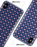Coral Micro Hearts and Dots Over Navy - iPhone X Clipit Case