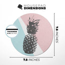 Coral Mint Summer Pineapple v1// WaterProof Rubber Foam Backed Anti-Slip Mouse Pad for Home Work Office or Gaming Computer Desk