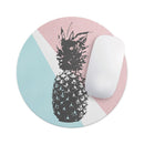 Coral Mint Summer Pineapple v1// WaterProof Rubber Foam Backed Anti-Slip Mouse Pad for Home Work Office or Gaming Computer Desk