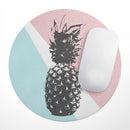 Coral Mint Summer Pineapple v1// WaterProof Rubber Foam Backed Anti-Slip Mouse Pad for Home Work Office or Gaming Computer Desk