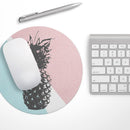 Coral Mint Summer Pineapple v1// WaterProof Rubber Foam Backed Anti-Slip Mouse Pad for Home Work Office or Gaming Computer Desk