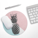 Coral Mint Summer Pineapple v1// WaterProof Rubber Foam Backed Anti-Slip Mouse Pad for Home Work Office or Gaming Computer Desk