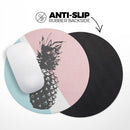 Coral Mint Summer Pineapple v1// WaterProof Rubber Foam Backed Anti-Slip Mouse Pad for Home Work Office or Gaming Computer Desk