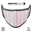 Coral Pink and Glitter Vertical Stripes - Made in USA Mouth Cover Unisex Anti-Dust Cotton Blend Reusable & Washable Face Mask with Adjustable Sizing for Adult or Child