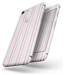Coral Pink and Glitter Vertical Stripes - Skin-kit for the iPhone 8 or 8 Plus
