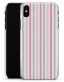 Coral Pink and Glitter Vertical Stripes - iPhone X Clipit Case