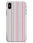 Coral Pink and Glitter Vertical Stripes - iPhone X Clipit Case