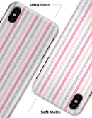 Coral Pink and Glitter Vertical Stripes - iPhone X Clipit Case