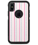 Coral Pink and Glitter Vertical Stripes - iPhone X OtterBox Case & Skin Kits