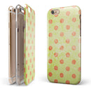 Coral Polka Dots Over Grunge Yellow iPhone 6/6s or 6/6s Plus 2-Piece Hybrid INK-Fuzed Case