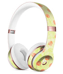 Coral Polka Dots Over Grunge Yellow Full-Body Skin Kit for the Beats by Dre Solo 3 Wireless Headphones