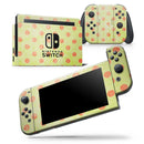 Coral Polka Dots Over Grunge Yellow - Skin Wrap Decal for Nintendo Switch Lite Console & Dock - 3DS XL - 2DS - Pro - DSi - Wii - Joy-Con Gaming Controller