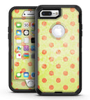 Coral Polka Dots Over Grunge Yellow - iPhone 7 Plus/8 Plus OtterBox Case & Skin Kits
