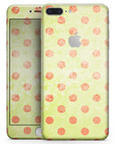 Coral Polka Dots Over Grunge Yellow - Skin-kit for the iPhone 8 or 8 Plus