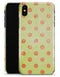 Coral Polka Dots Over Grunge Yellow - iPhone X Clipit Case