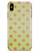 Coral Polka Dots Over Grunge Yellow - iPhone X Clipit Case