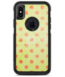 Coral Polka Dots Over Grunge Yellow - iPhone X OtterBox Case & Skin Kits