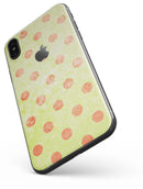 Coral Polka Dots Over Grunge Yellow - iPhone X Skin-Kit