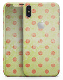 Coral Polka Dots Over Grunge Yellow - iPhone X Skin-Kit