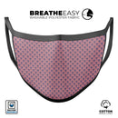 Coral SemiCircles Over Navy - Made in USA Mouth Cover Unisex Anti-Dust Cotton Blend Reusable & Washable Face Mask with Adjustable Sizing for Adult or Child